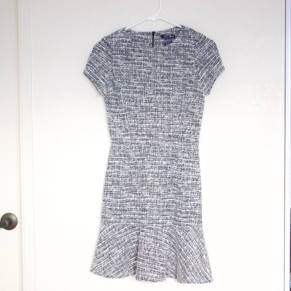 Aqua Tweed Ruffle Hem Dress - Picture 3 of 4